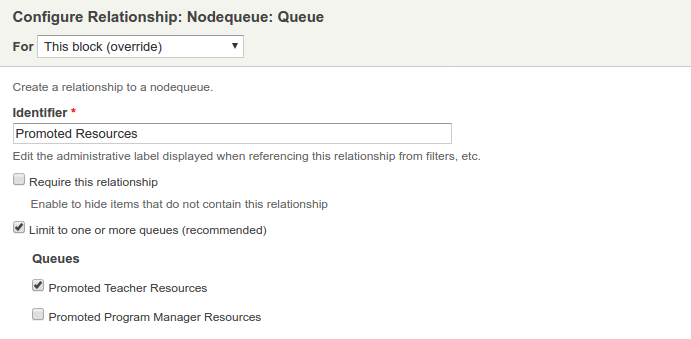 Add nodequeue relationship